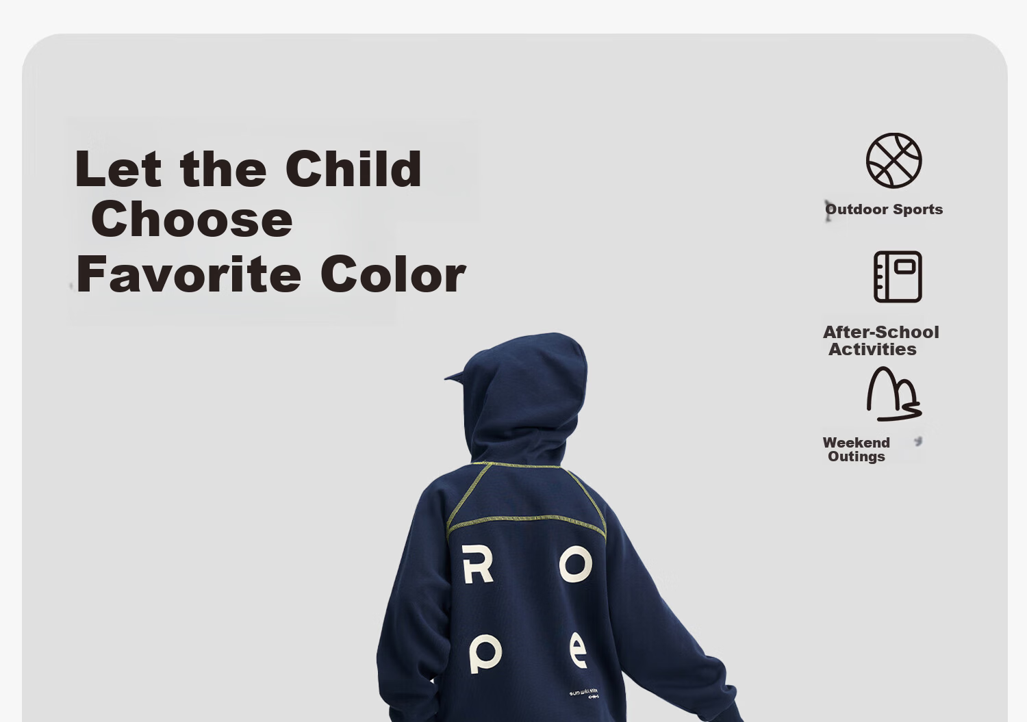 Zuo Xi Kids Children's Sweatshirt 2026 Spring New Boys Jacket Boys Sportswear Top Trendy Light Gray 150 4